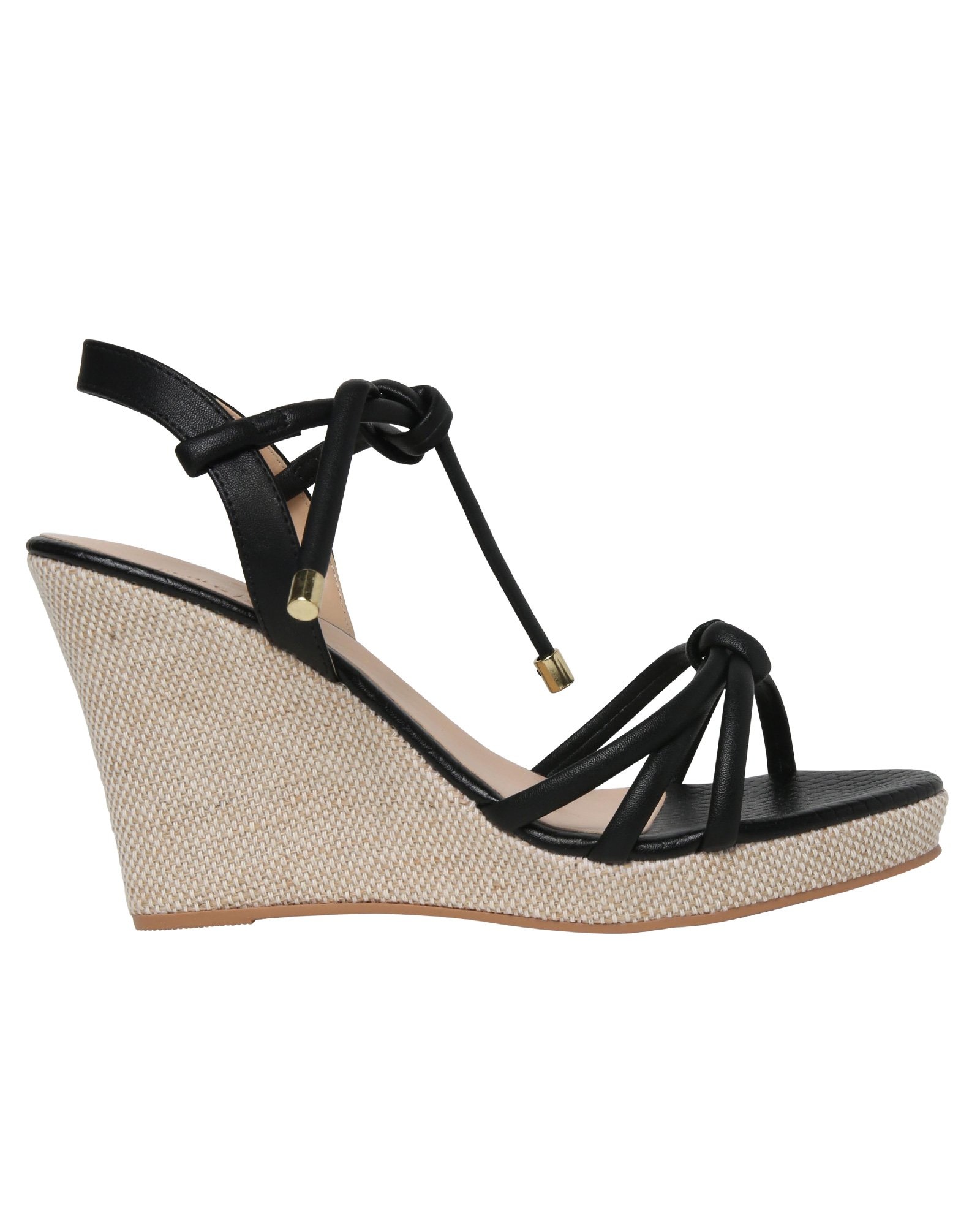 Riachuelo | Sandália Anabela Amarração RCHLO Shoes - Preto