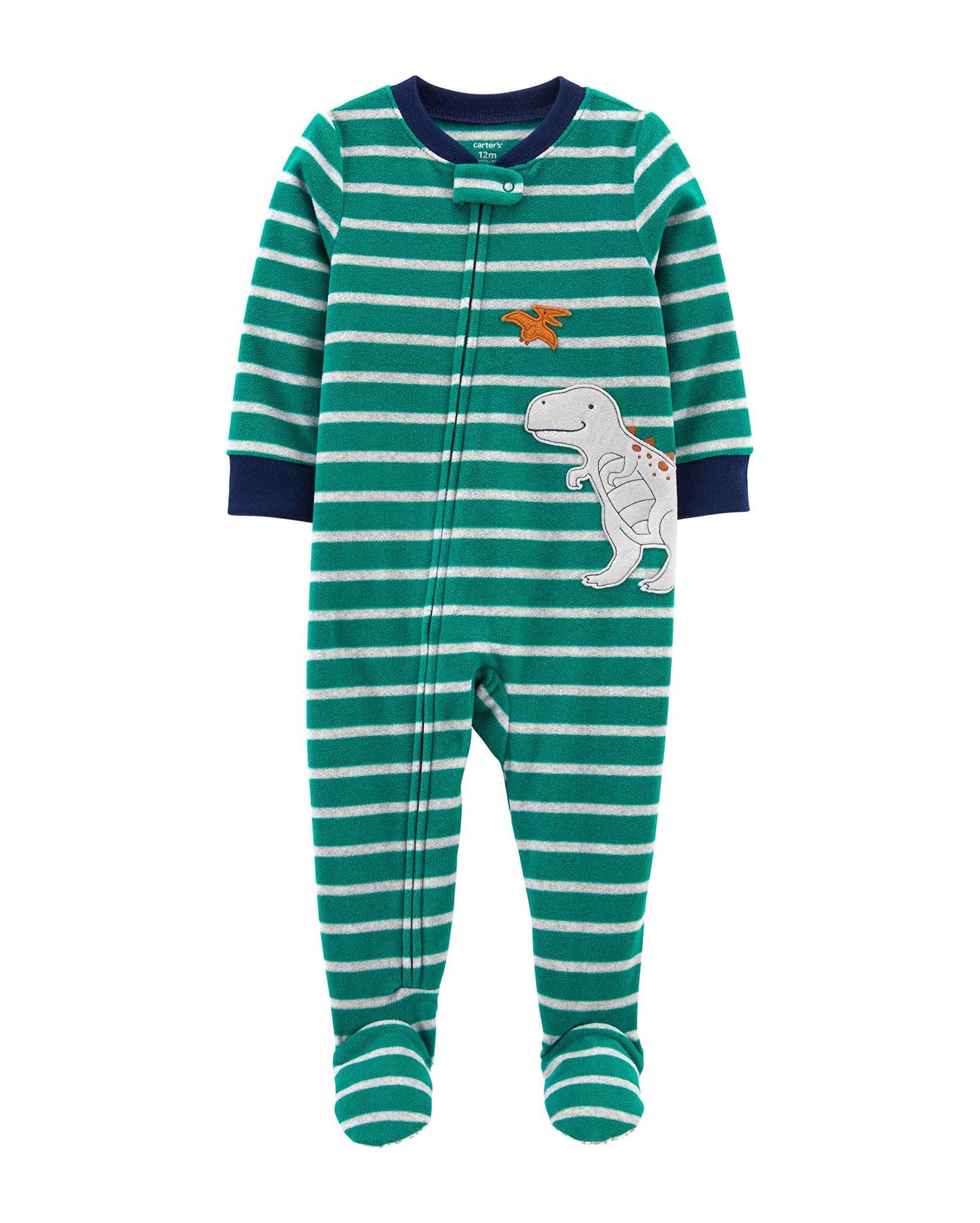 Pijama 2-Way Zip Stretch - Dino Verde - Carter's Carter's