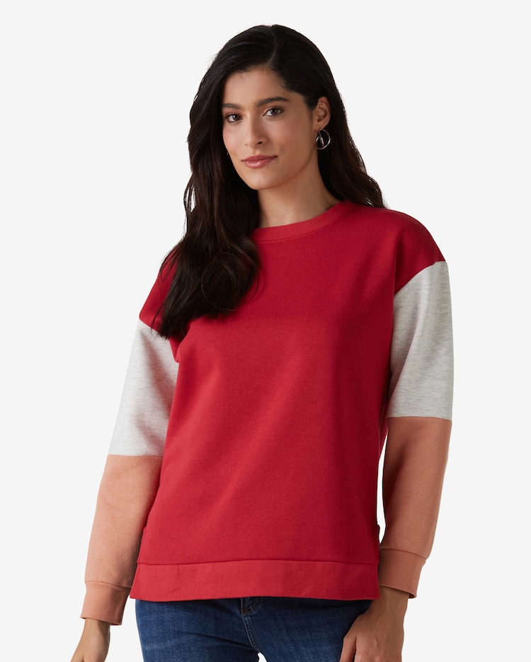 Riachuelo Blusa de Moletom Feminina Recortes Vermelho AK by