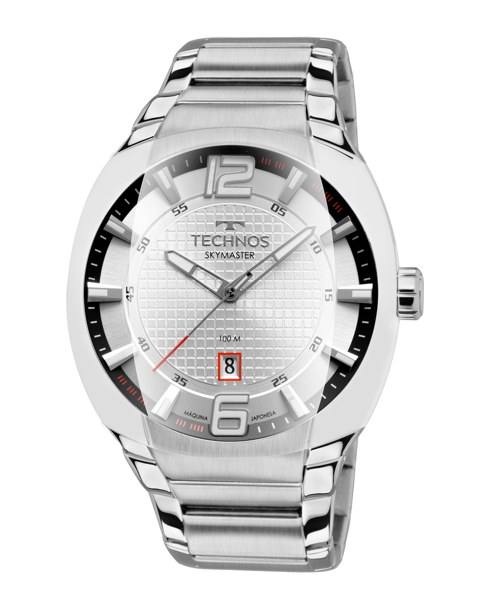 Relógio masculino 5atm technos prateado Clearance