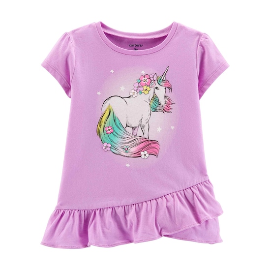 Camiseta Infantil Unicórnio Carter's Lilás