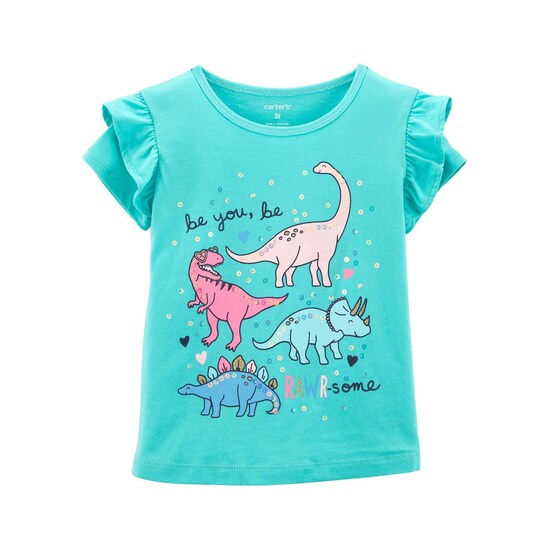 Camiseta Infantil Dinossauros Carter's Verde Água