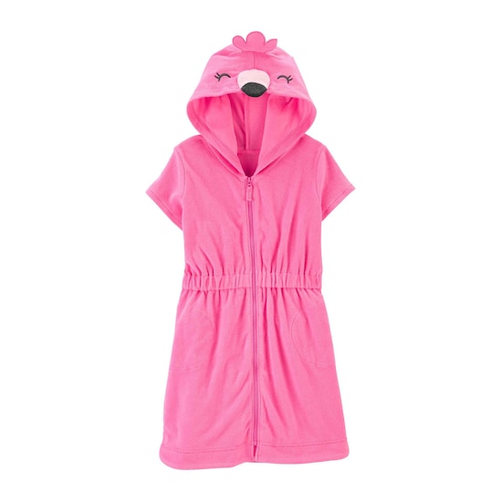 Roupão Infantil Carter´s Interativo Flamingo Rosa Tam 5 a 8