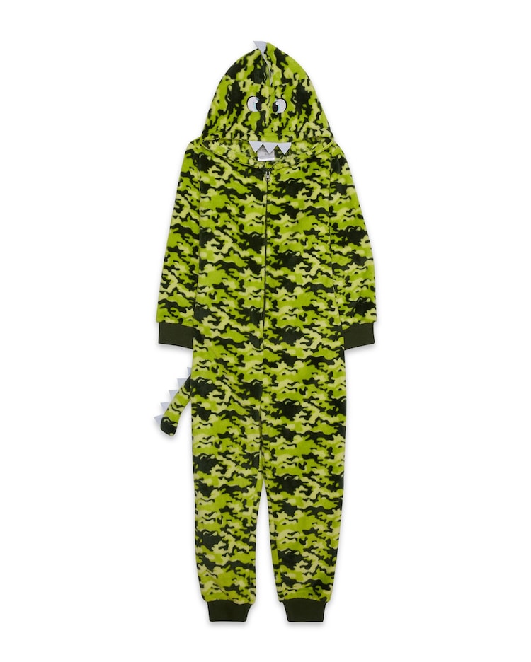 Riachuelo Pijama Macacão Infantil com Capuz Dinossauro Verde