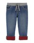 Calça Jeans Infantil Carter´s Barra Xadrez - Denim Claro