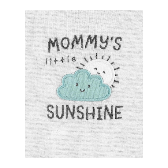 Kit Body Bebê Carter´s 5 Peças Love You Cinza Mescla