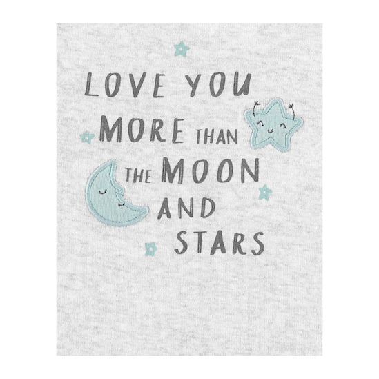 Kit Body Bebê Carter´s 5 Peças Love You Cinza Mescla