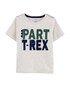 Camiseta Infantil Manga Curta Carter's Part T-Rex Cinza Mescla Tam 2 a 5