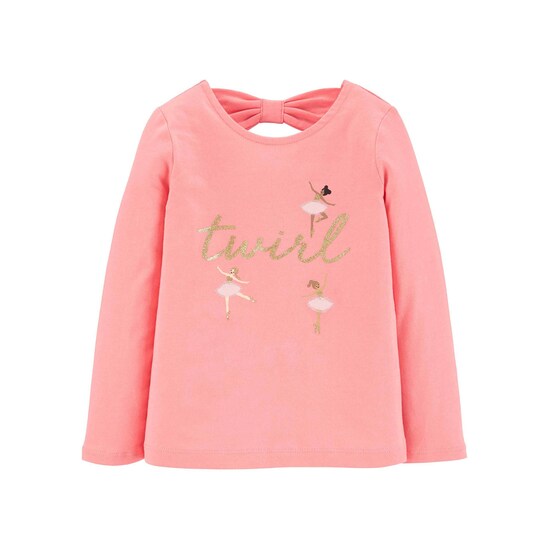 Blusa Infantil Twirl Carter's Rosa Salmão Tam 2 a 5
