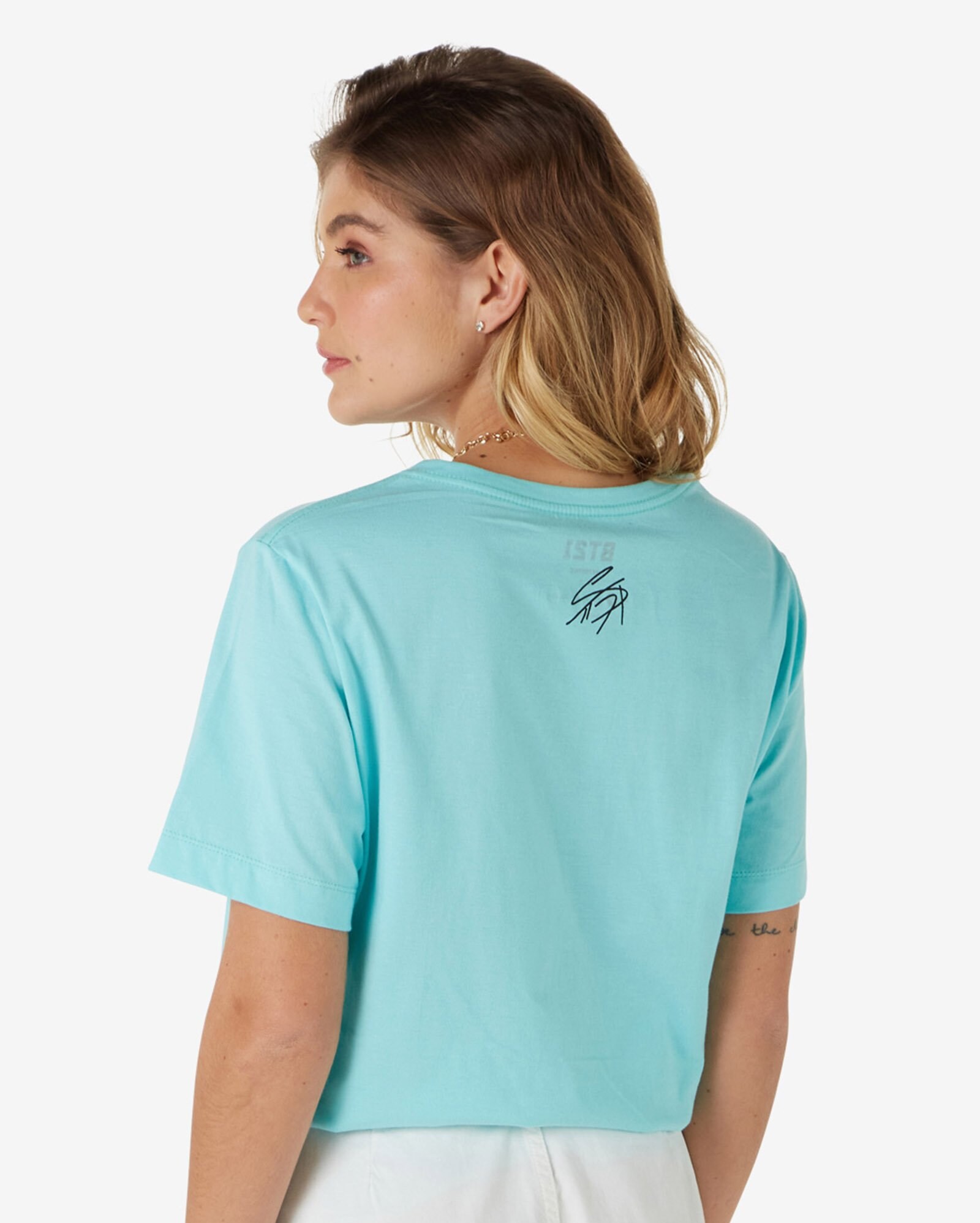 Riachuelo | Camiseta Manga Curta Shooky BT21 Malha Azul Riachuelo