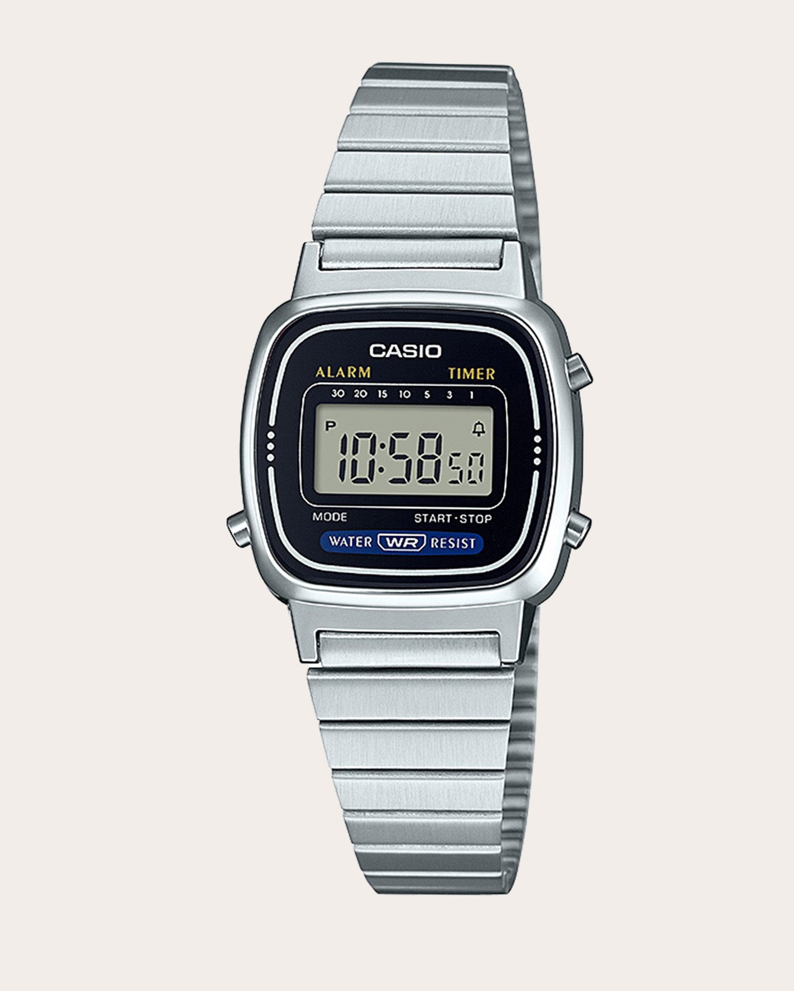 Relógio analógico unissex vintage LA670WA1DF - prata | Casio