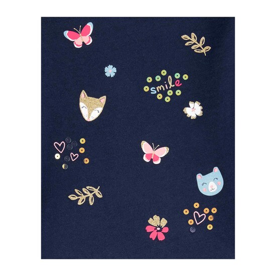 Blusa Infantil Carter's Bichinhos Azul Marinho Tam 2 a 5