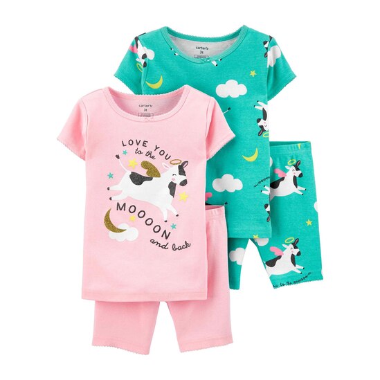 Kit Pijama Bebê 4 Peças Vaquinha Carter's Multicor