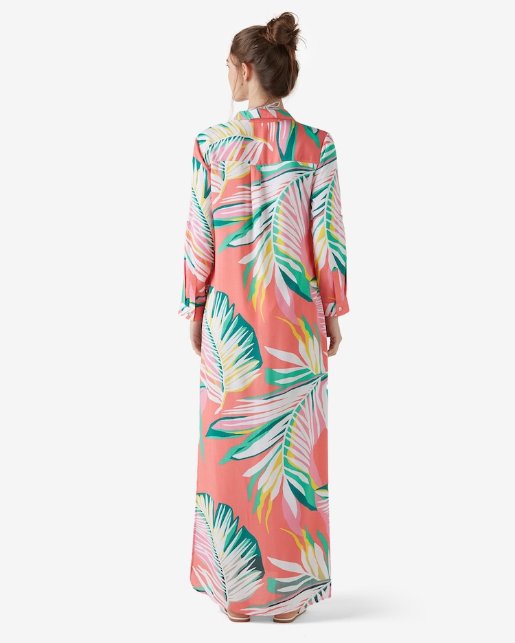 Riachuelo Saída de Praia Chemise Longo Rosa Salmão Dript by