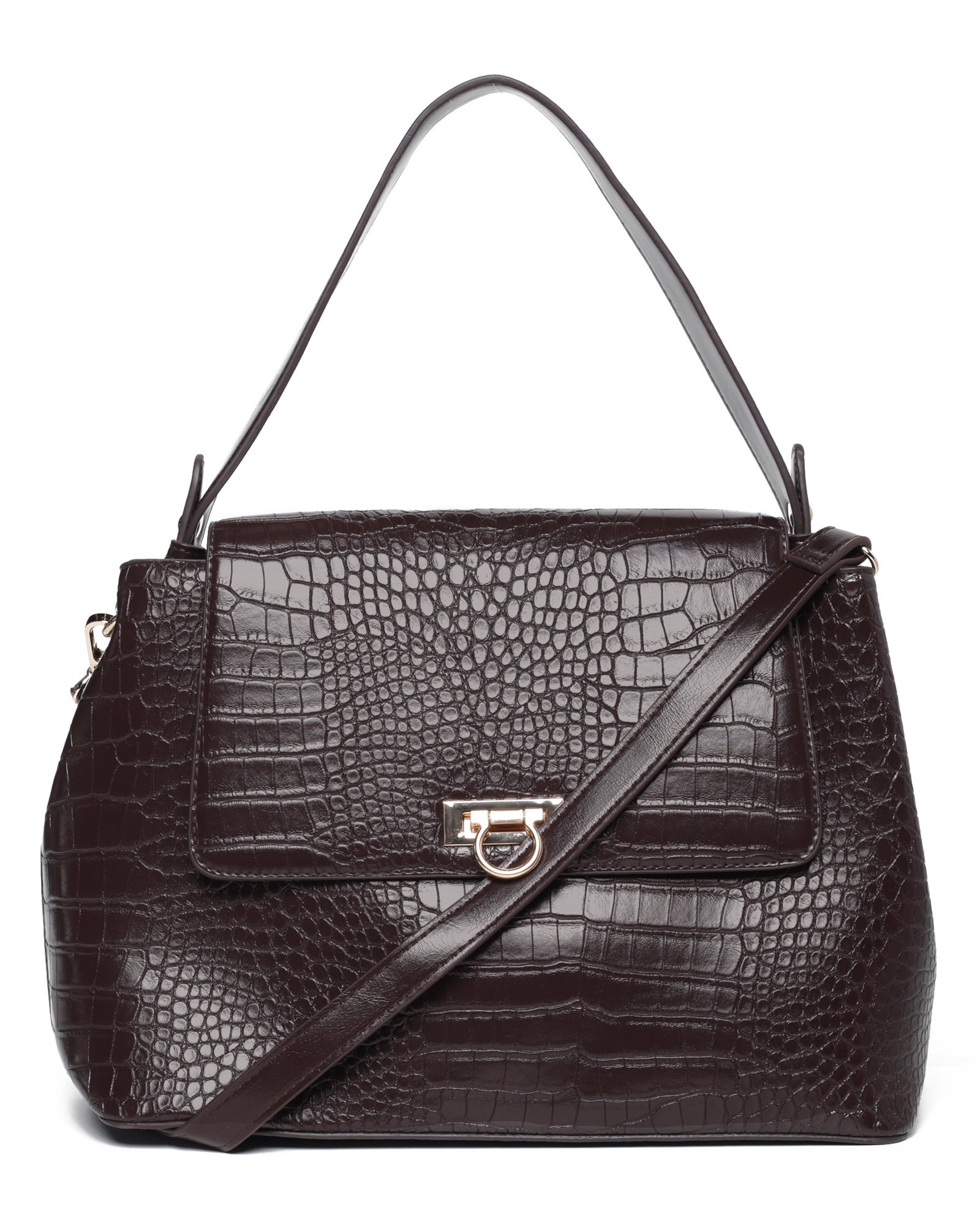 black croc effect bolsa