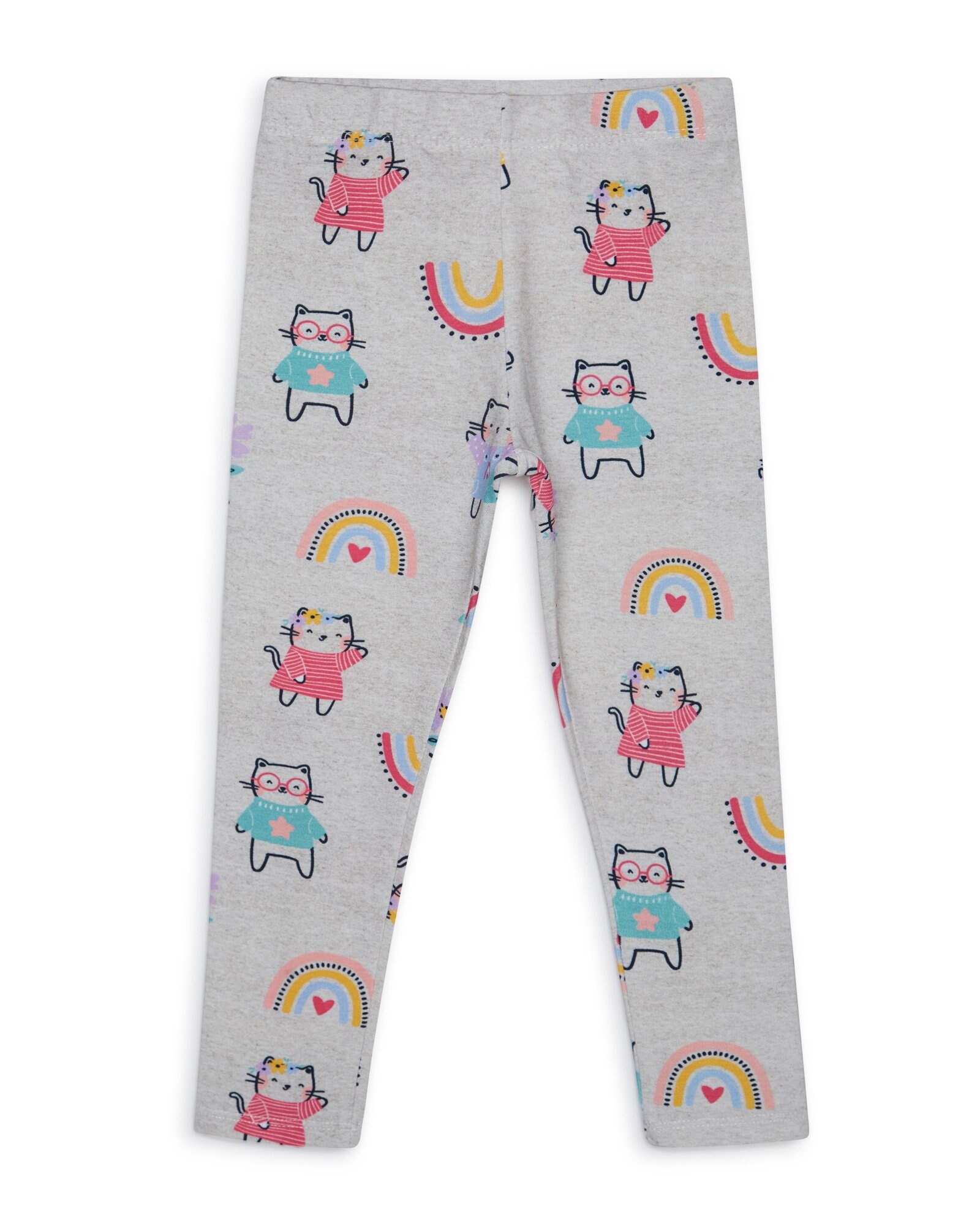 Riachuelo | Calça Legging Infantil Gatinhas - Cinza