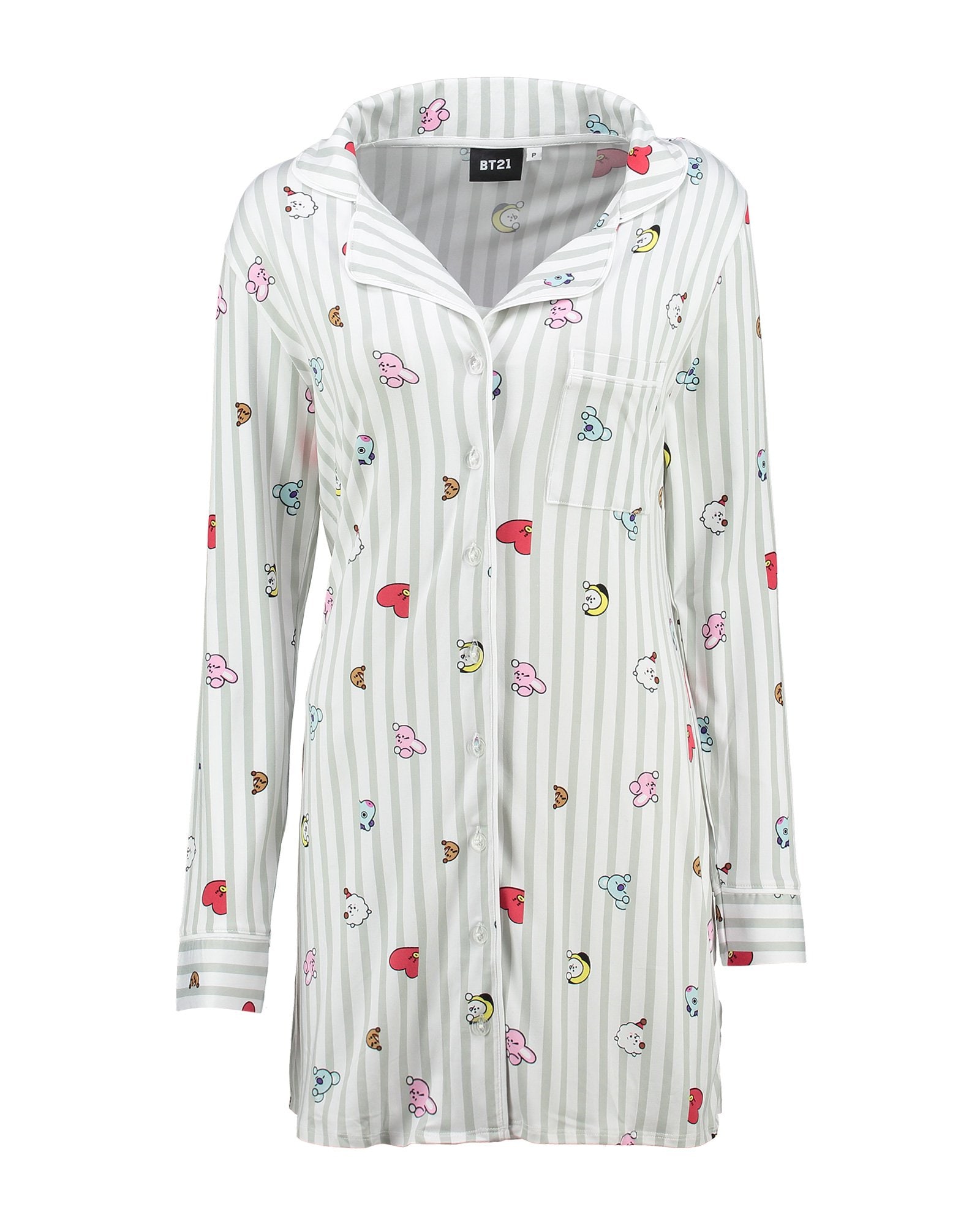 Riachuelo | Camisola Curta Feminina Manga Longa Listrada BT21 Branco  Riachuelo