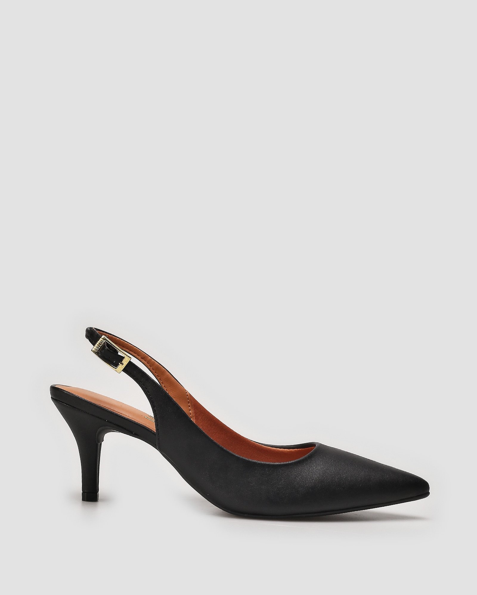 Sapato slingback salto médio fino - Preto | Vizzano