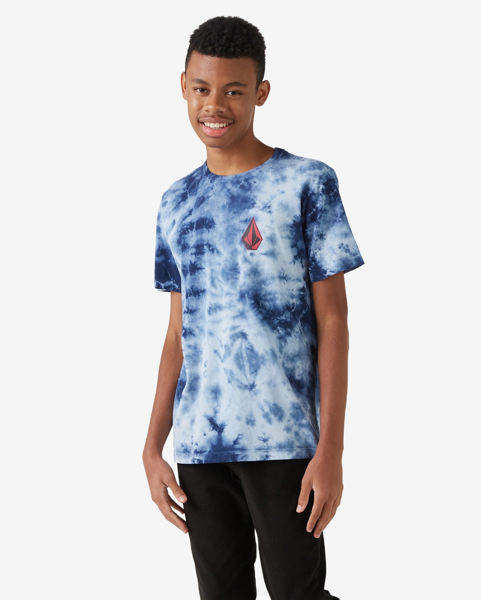Camiseta Juvenil Tie Dye Volcom - Azul