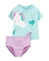 Conjunto Praia Bebê Carter´s 2 Peças Proteção UV Unicorn Azul/Lilás
