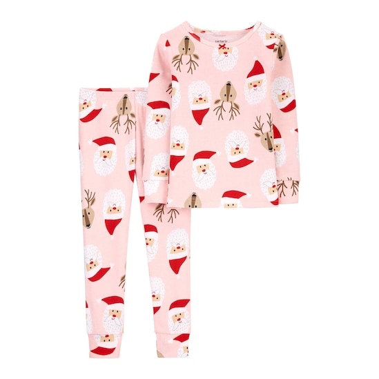 Pijama Infantil Carter´s 2 Peças Santa Claus Rosa