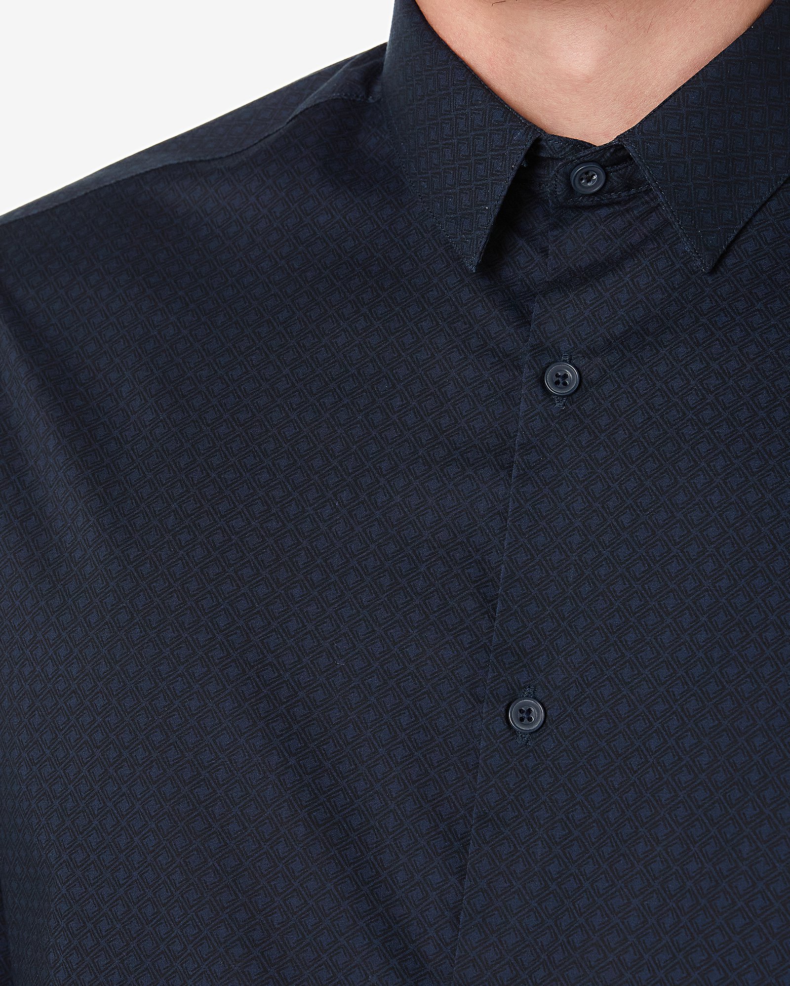 Riachuelo Camisa Masculina Manga Longa Quadrados Azul Ultramarine 