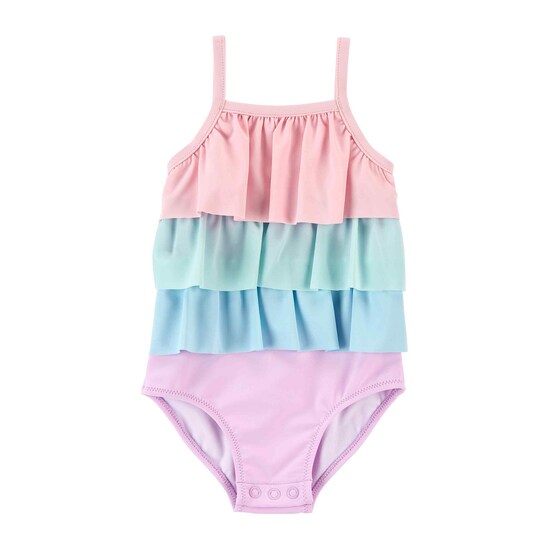 Maiô Bebê Carter´s Proteção UV Babados Candy Color Lilás/Rosa/Azul