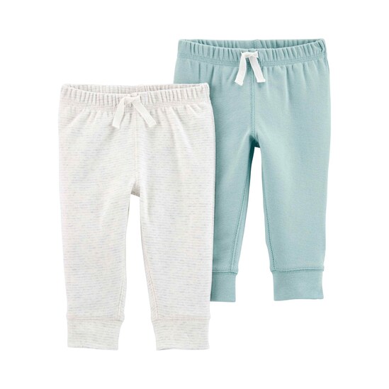 Kit Calça Bebê Carter´s 2 Peças Azul/Cinza Mescla