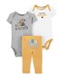Conjunto Bebê Carter´s 3 Peças Little Elephant Amarelo/Branco/Cinza