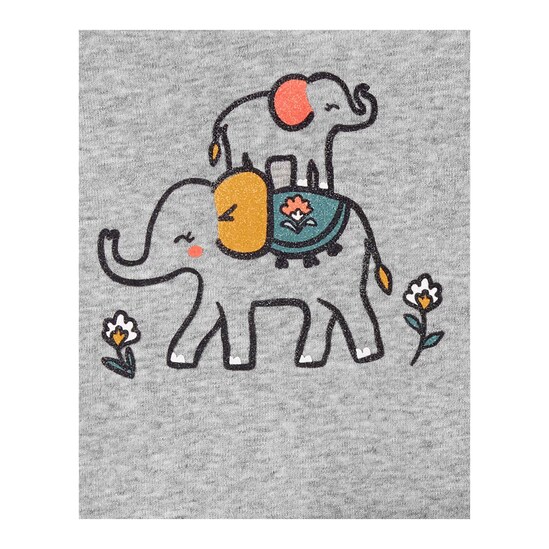 Conjunto Bebê Carter´s 3 Peças Little Elephant Amarelo/Branco/Cinza
