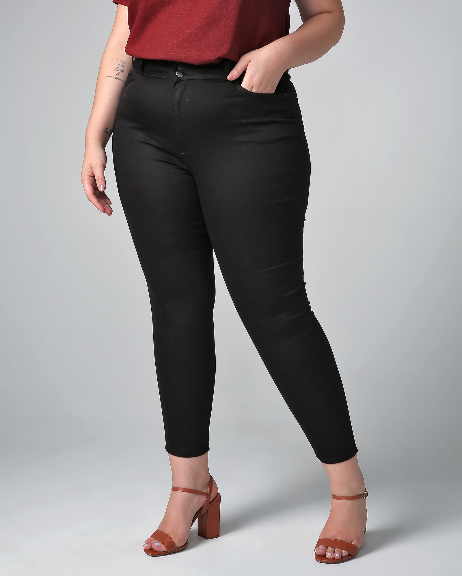 Calça black jeans plus size feminina skinny | AK Plus by Riachuelo