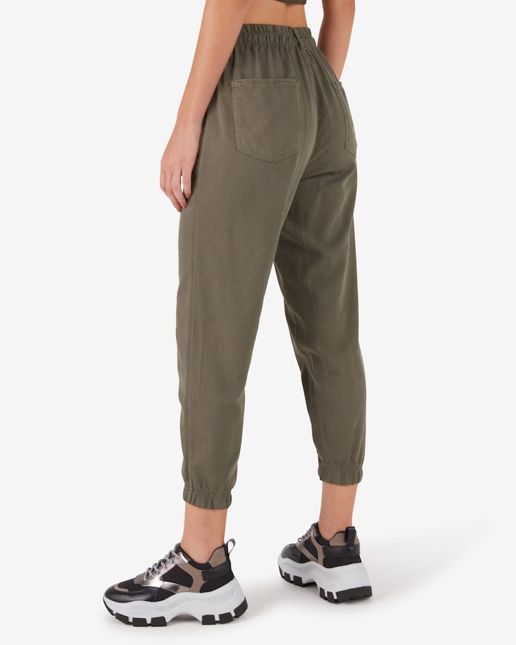 Riachuelo Calça Jeans Color Feminina Jogger Cintura Alta Verde