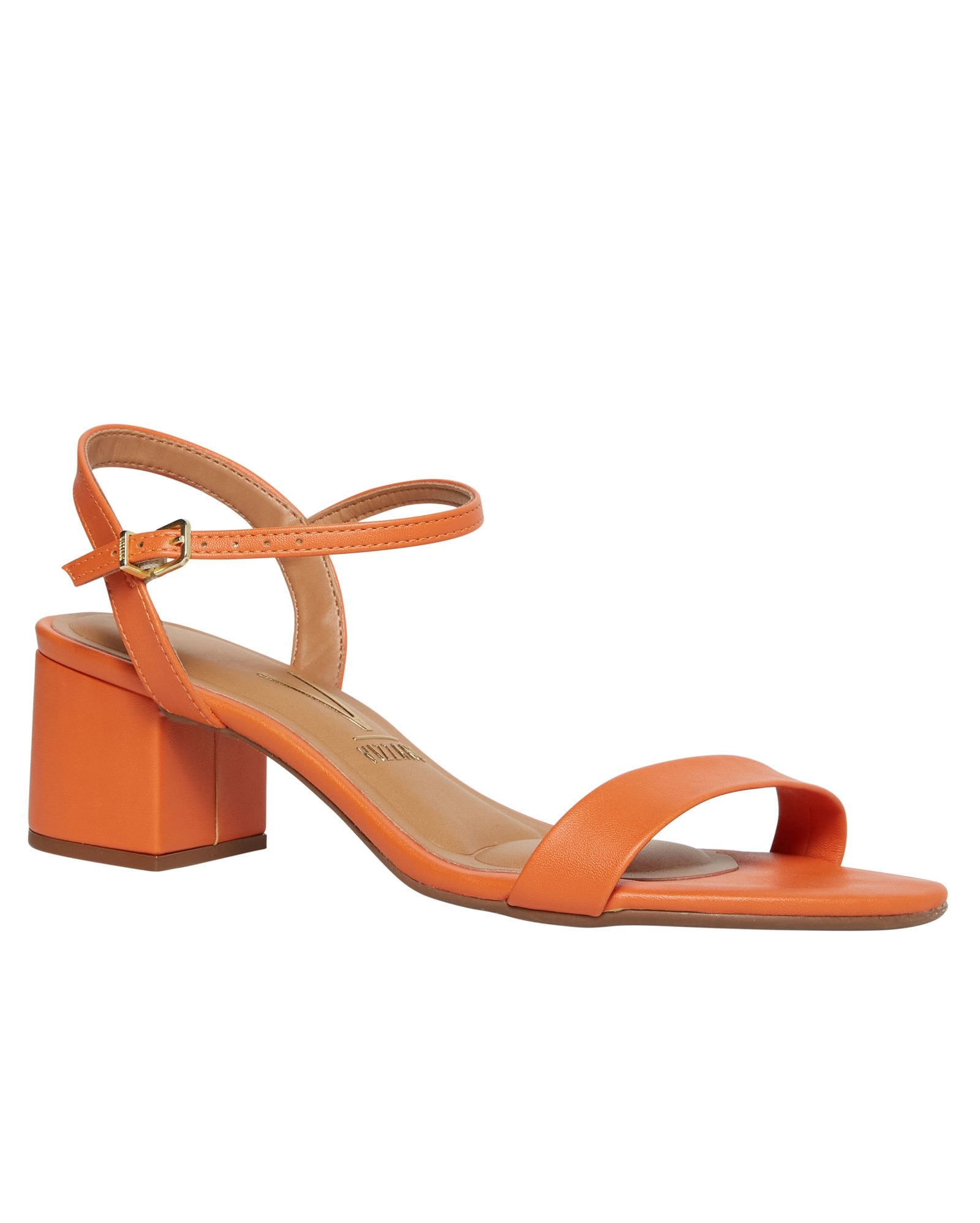 Riachuelo | Sandália Baixa Salto Bloco Tira Vizzano Laranja