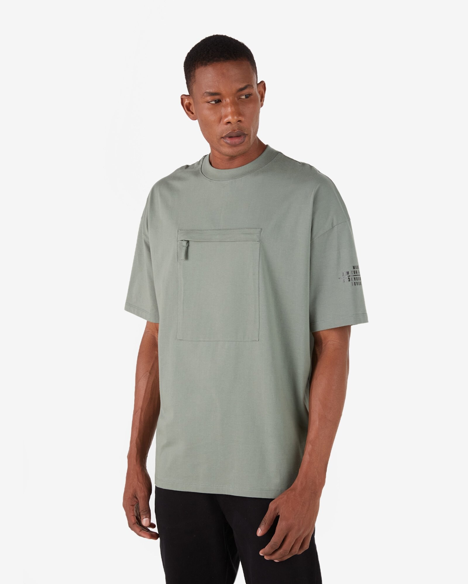 camisa verde militar oversize