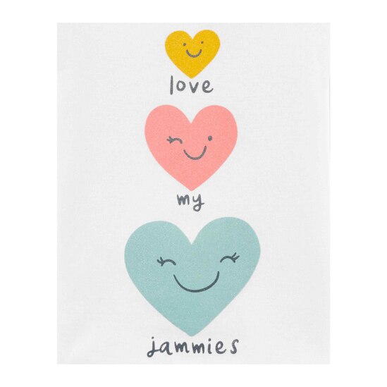 Kit Pijama Infantil Carter´s 4 Peças Love My Jammies Branco Tam. 2 a 5 Anos