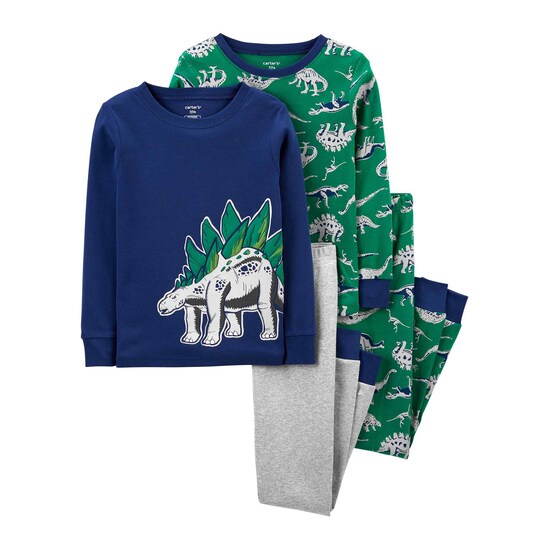 Kit Pijama Infantil Carter´s 4 Peças Dinos Multicor Tam. 5 a 8 Anos
