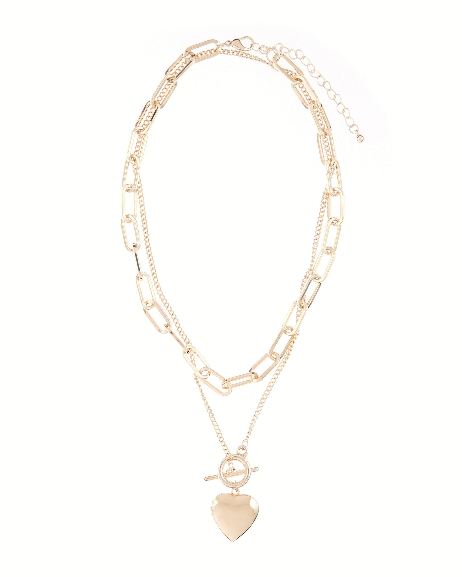 Kit colar 2 peças correntes e coração dourado | Accessori by Riachuelo