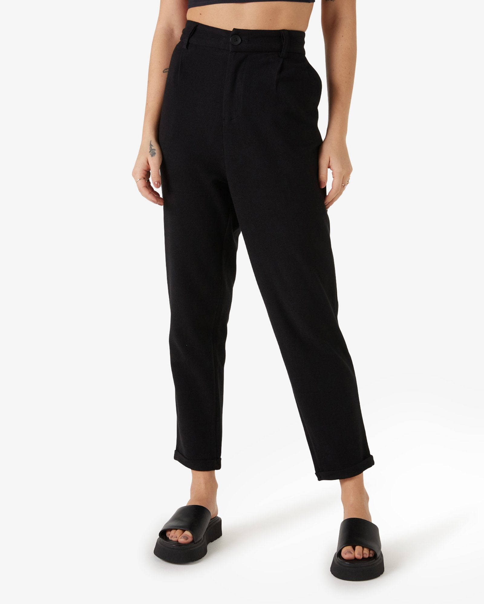 Calça alfaiataria jacquard, cintura alta