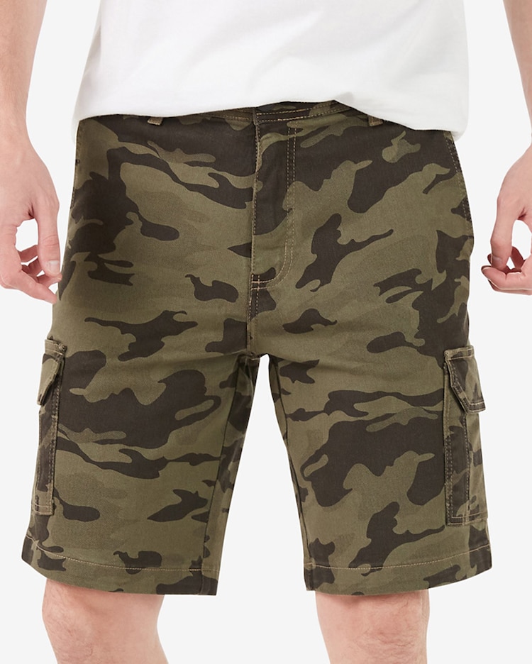 Riachuelo Bermuda Jeans Masculina Cargo Camuflado Verde Musgo