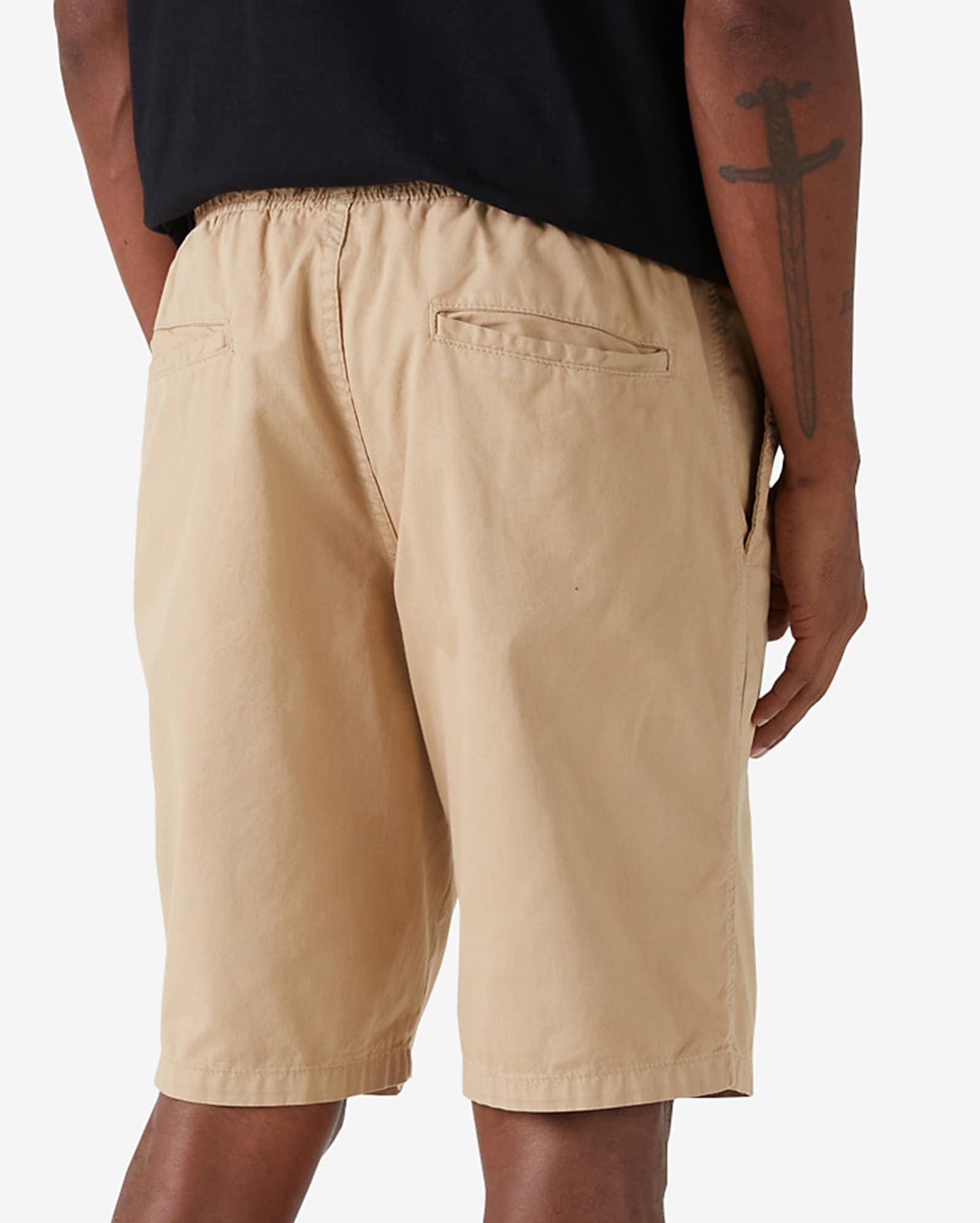 Riachuelo | Bermuda Jeans Color Masculina Elástico Bege Claro