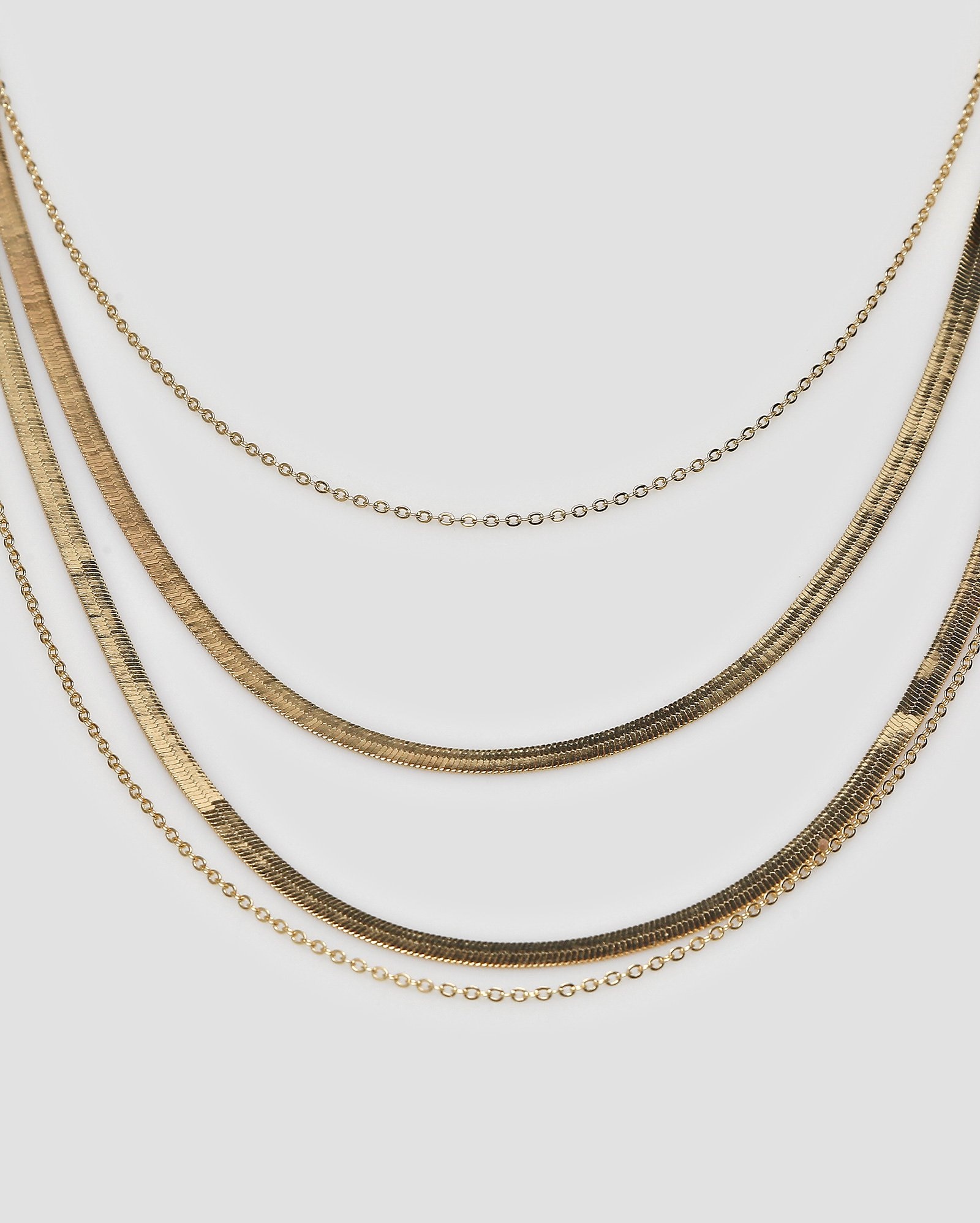 Colar quádruplo rabo de rato dourado | Accessori by Riachuelo