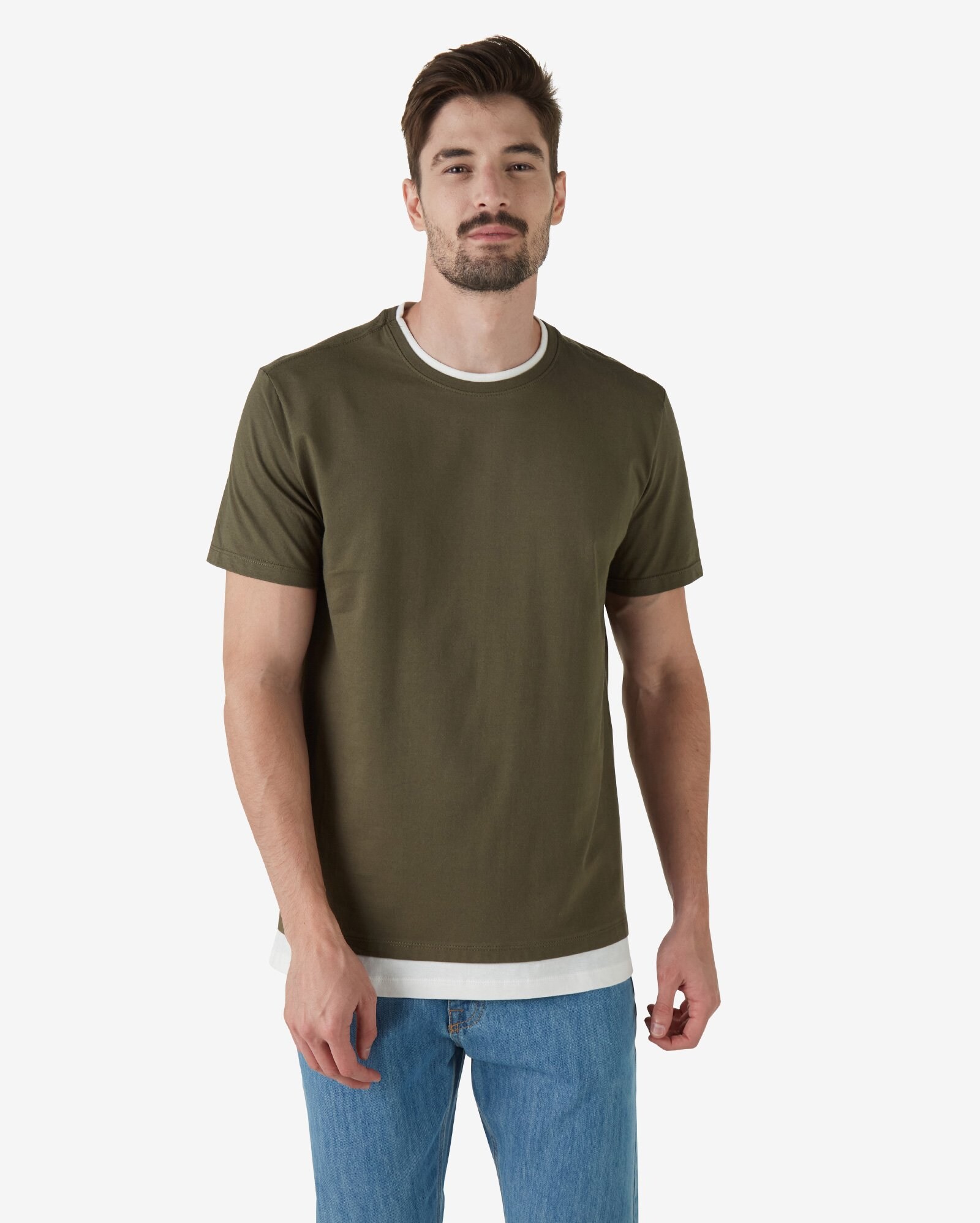 camiseta verde escuro lisa