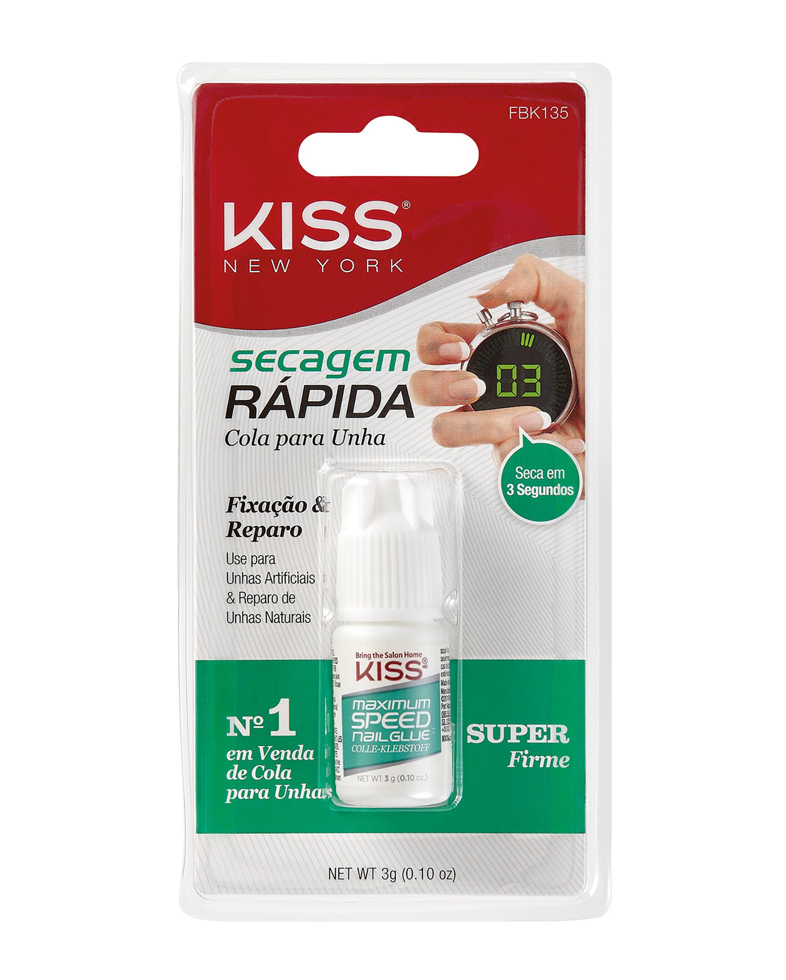 Cola para Unha Postiça Kiss New York Secagem Rápida 3g