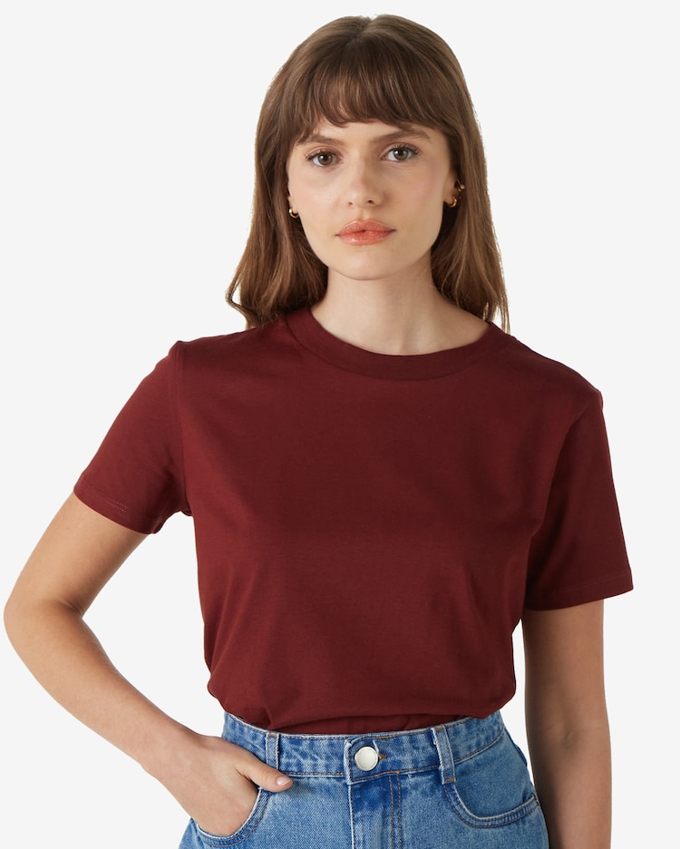 Riachuelo Blusa Feminina Básica Manga Curta Malha Marrom AK by