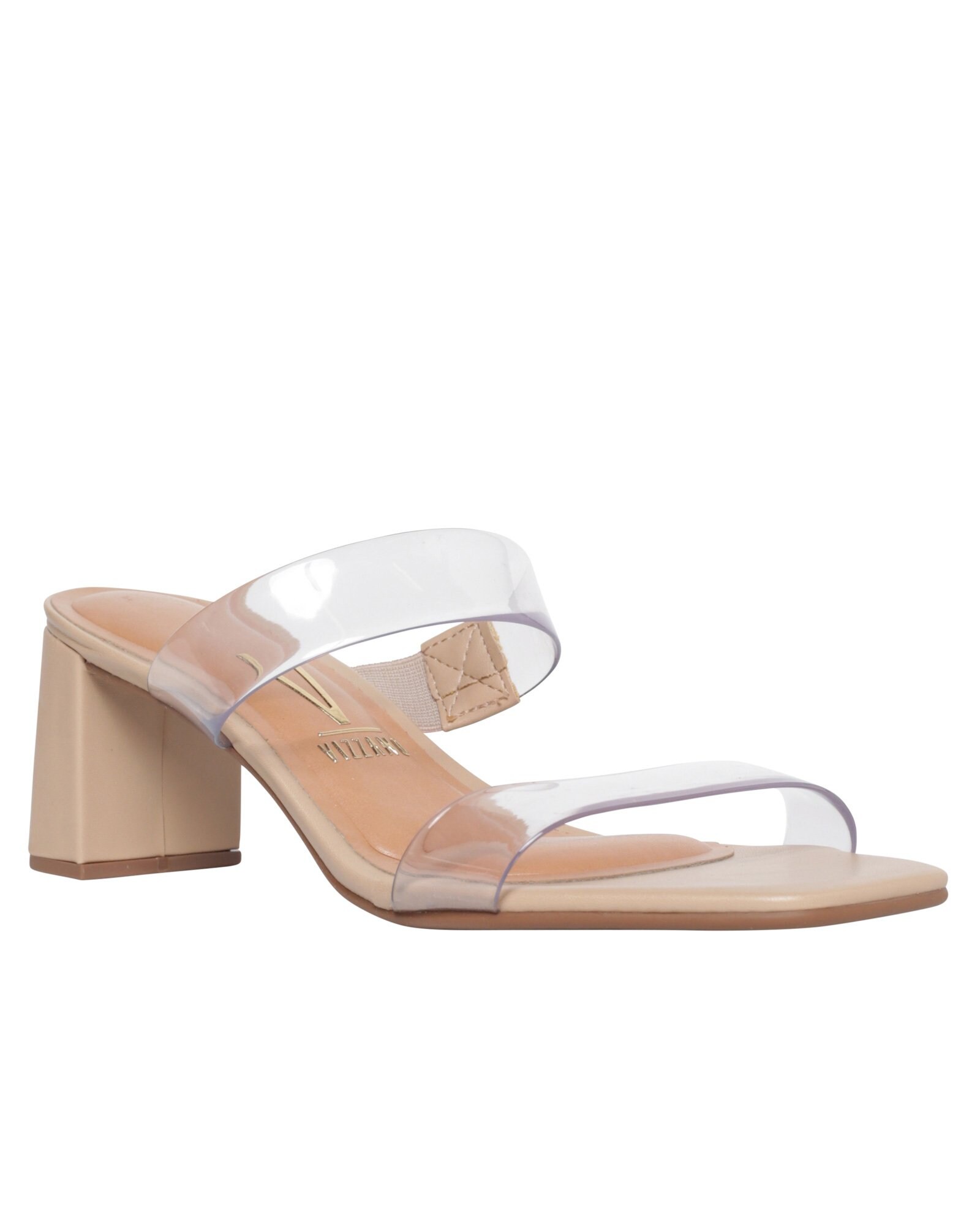 Riachuelo | Tamanco Salto Baixo Vinil Transparente Vizzano Bege