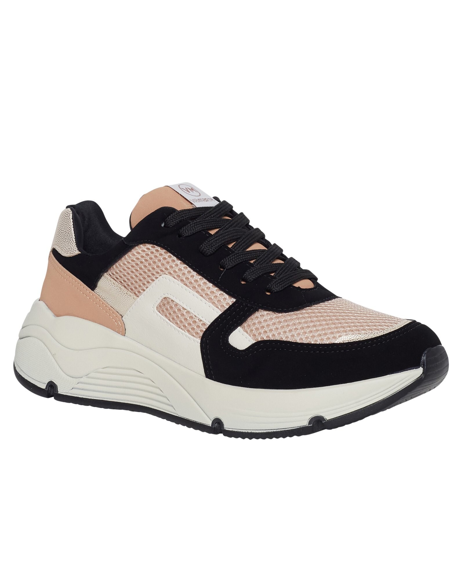 Riachuelo | Tenis Casual Recortes Via Marte Preto/Bege