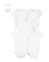 Kit Body Bebê 5 Peças Manga Curta Lisos Branco | Carter's