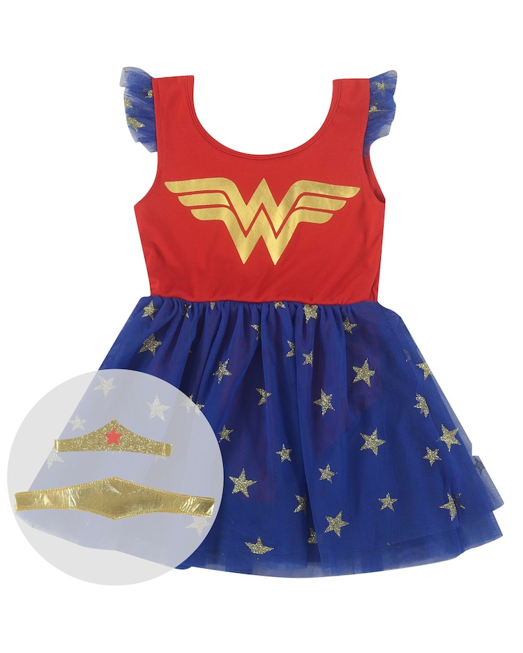 Riachuelo Fantasia Mulher Maravilha Infantil Cinto e Coroa