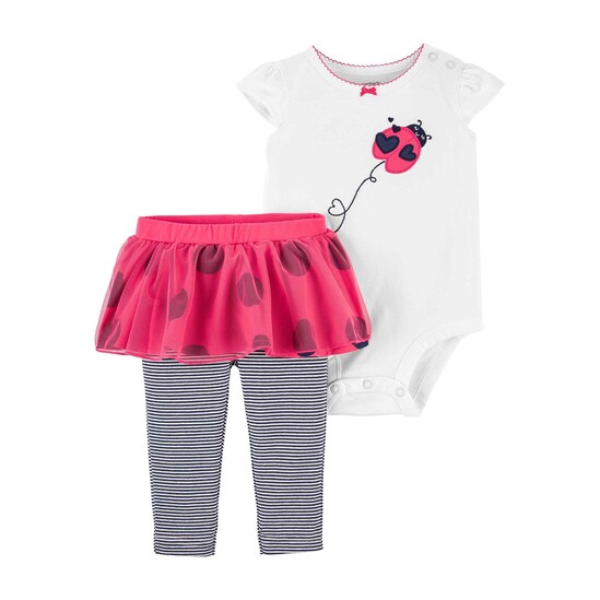 Conjunto Bebê Carter´s 2 Peças Ladybug Branco/Rosa