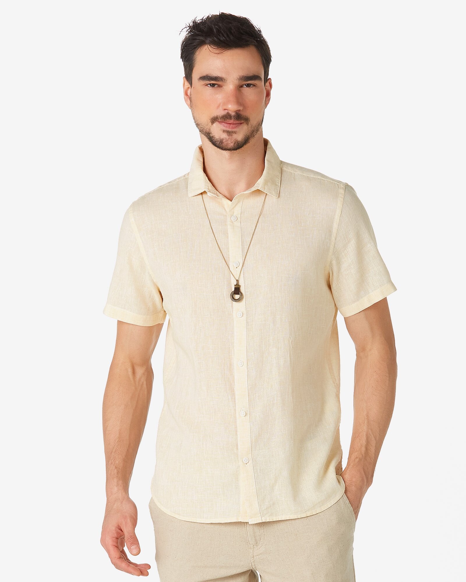 camiseta linho masculina
